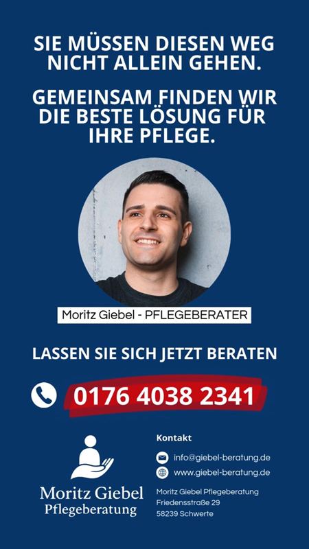 Anzeige für eine Pflegeberatung: „Sie müssen diesen Weg nicht allein gehen.“